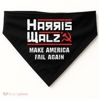 Harris Walz Make America Fail Again Anti Kamala Socialist USA-Made Doggie Bandana thumb 0