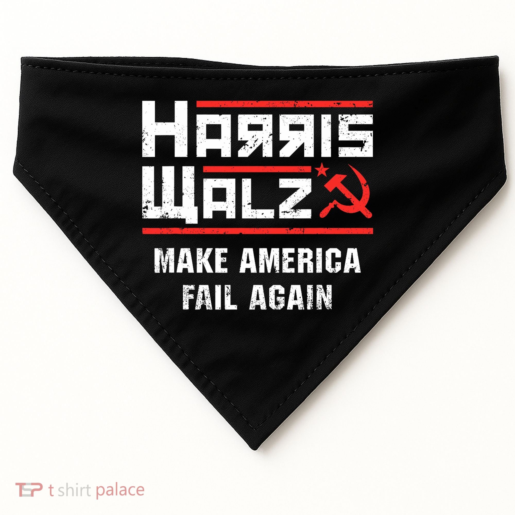Harris Walz Make America Fail Again Anti Kamala Socialist USA-Made Doggie Bandana