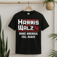 Harris Walz Make America Fail Again Anti Kamala Socialist T-Shirt thumb 2