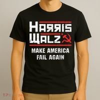 Harris Walz Make America Fail Again Anti Kamala Socialist T-Shirt thumb 3