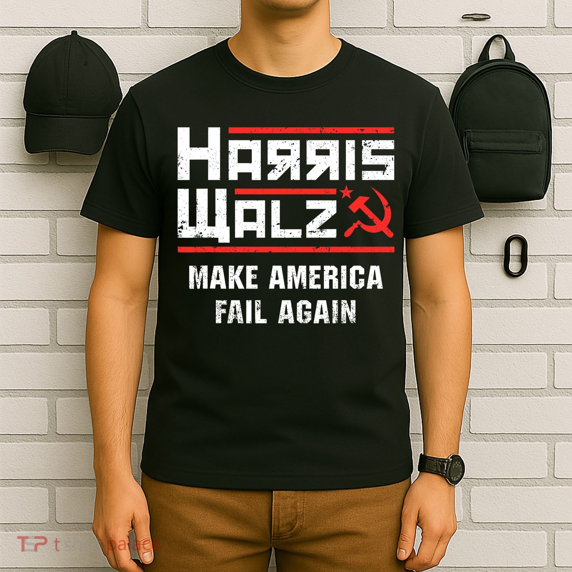 Harris Walz Make America Fail Again Anti Kamala Socialist T-Shirt