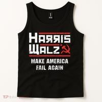 Harris Walz Make America Fail Again Anti Kamala Socialist Tank Top thumb 2
