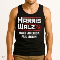 Harris Walz Make America Fail Again Anti Kamala Socialist Tank Top thumb 3