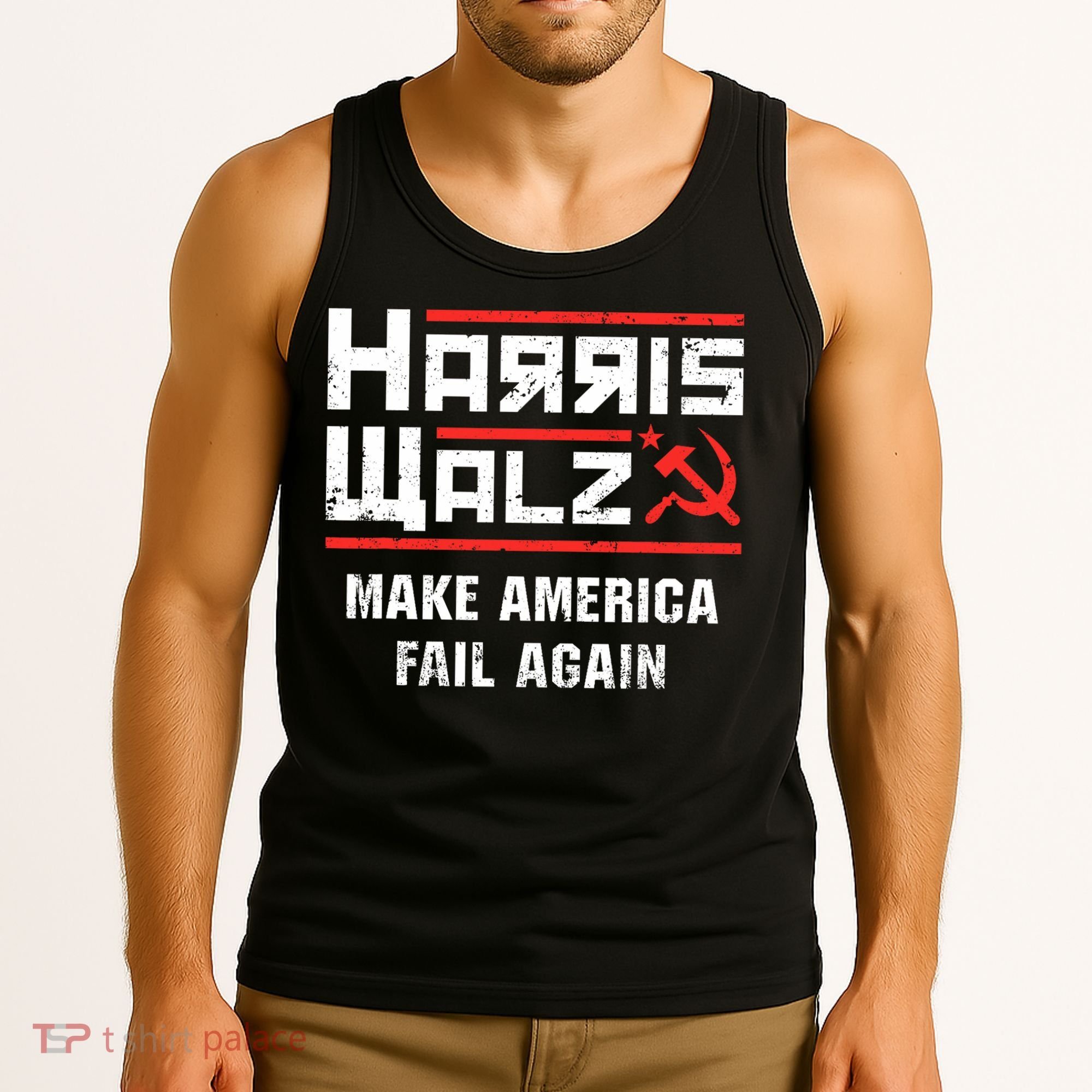 Harris Walz Make America Fail Again Anti Kamala Socialist Tank Top