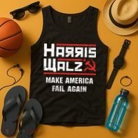 Harris Walz Make America Fail Again Anti Kamala Socialist Tank Top thumb 4