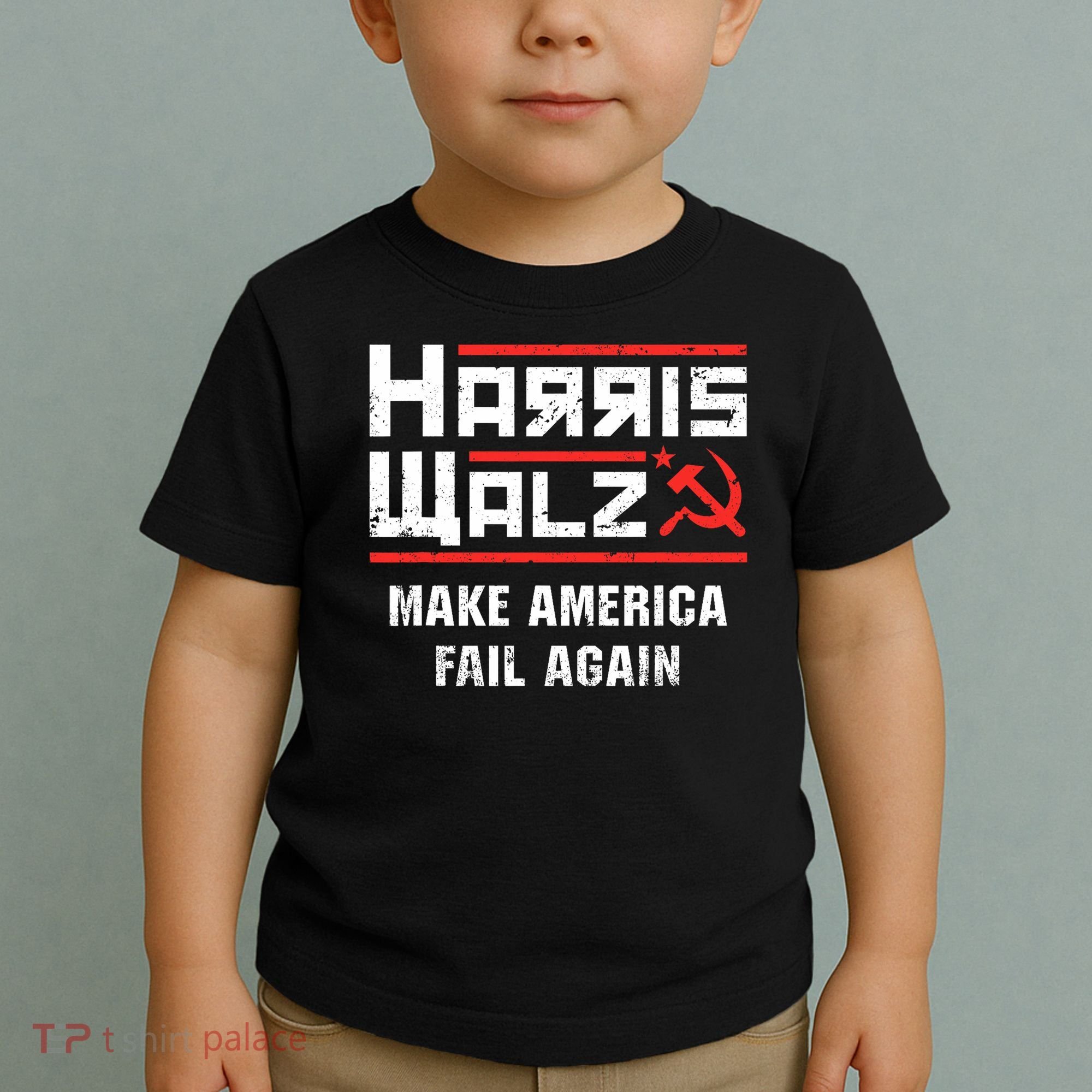 Harris Walz Make America Fail Again Anti Kamala Socialist Toddler T-Shirt