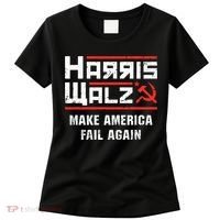Harris Walz Make America Fail Again Anti Kamala Socialist Women's T-Shirt thumb 0