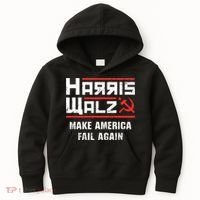 Harris Walz Make America Fail Again Anti Kamala Socialist Kids Hoodie thumb 0