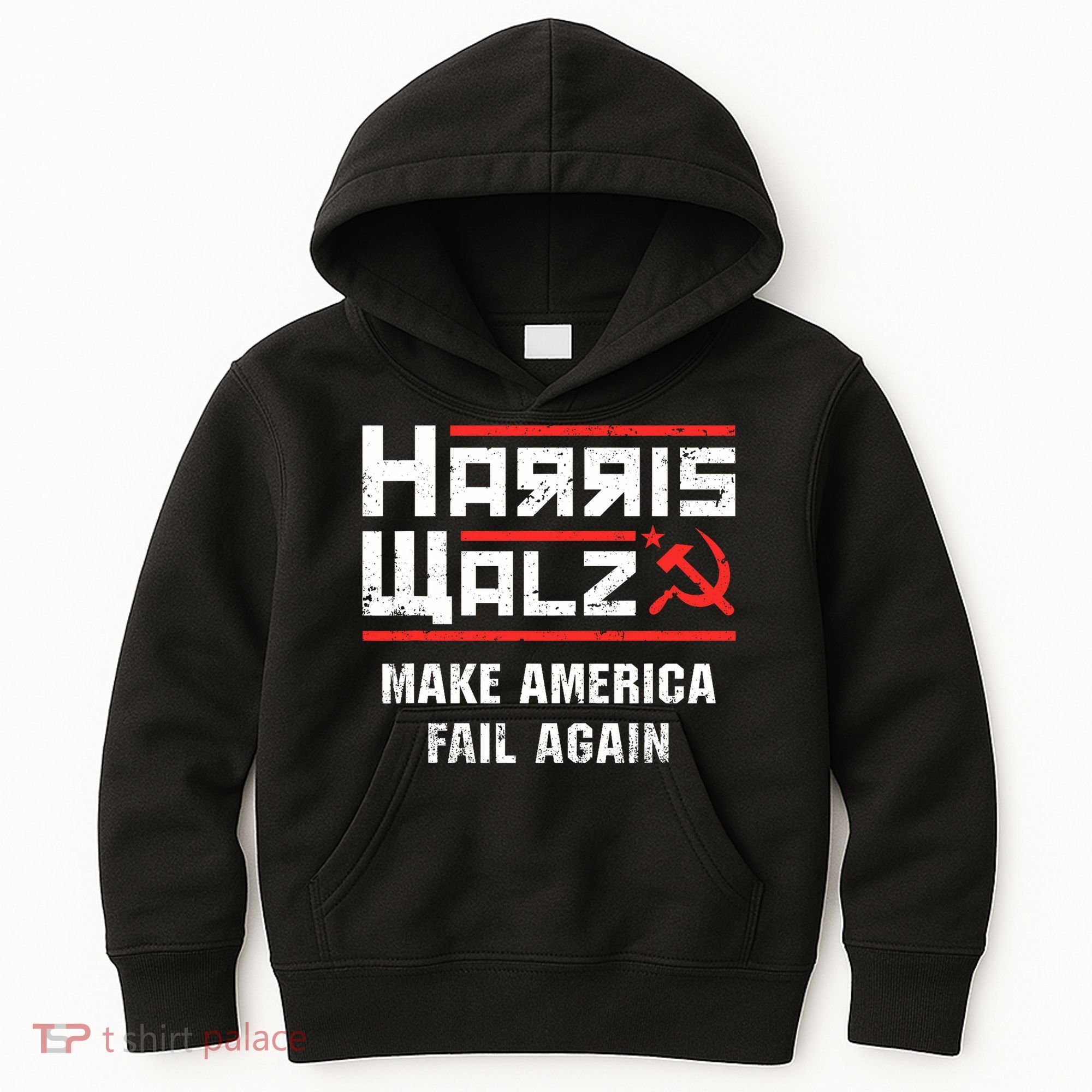 Harris Walz Make America Fail Again Anti Kamala Socialist Kids Hoodie