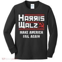 Harris Walz Make America Fail Again Anti Kamala Socialist Kids Long Sleeve Shirt thumb 0