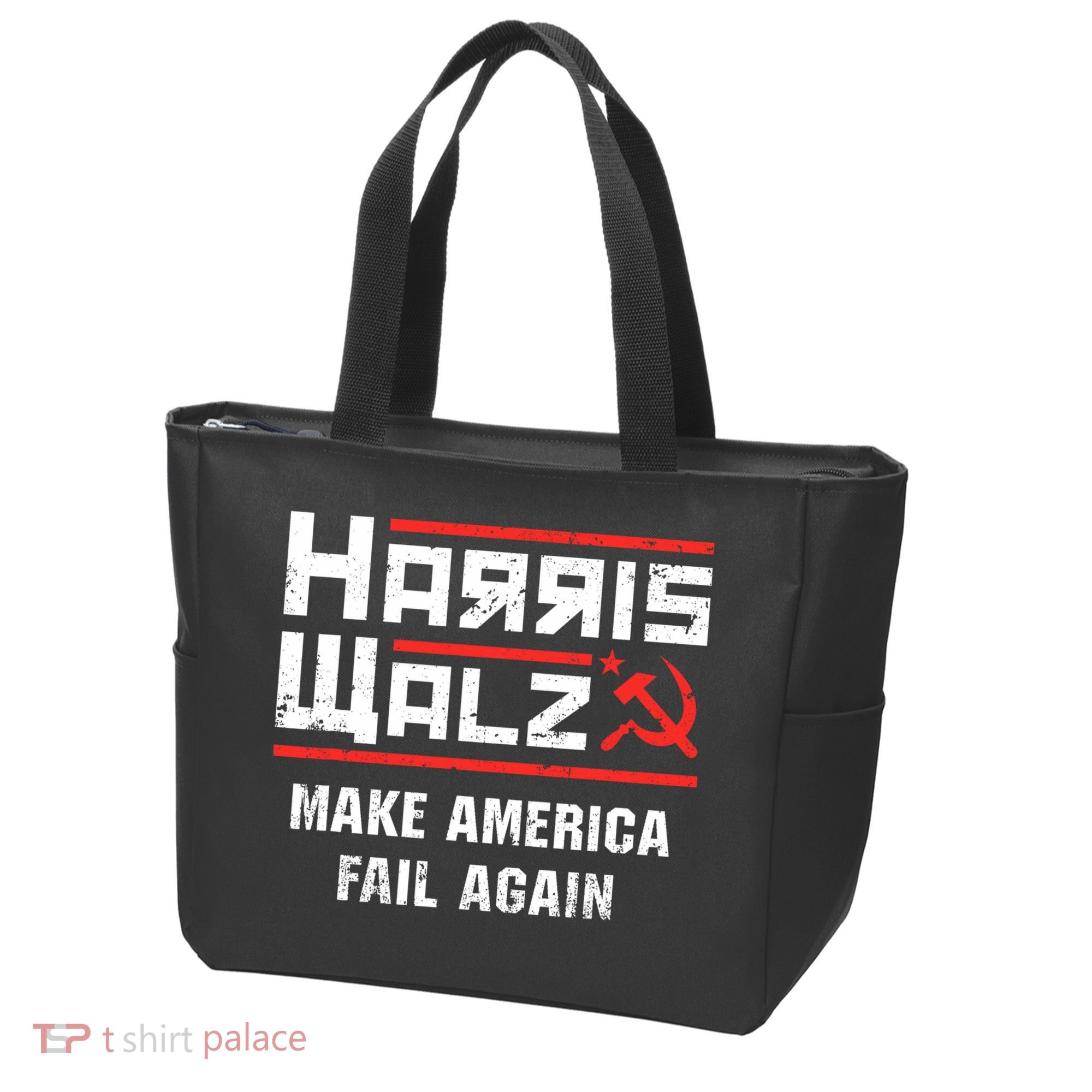 Harris Walz Make America Fail Again Anti Kamala Socialist Tote Bag