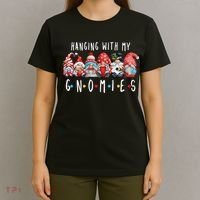Hanging with My Gnomies Funny Gnome Family Christmas T-Shirt thumb 4