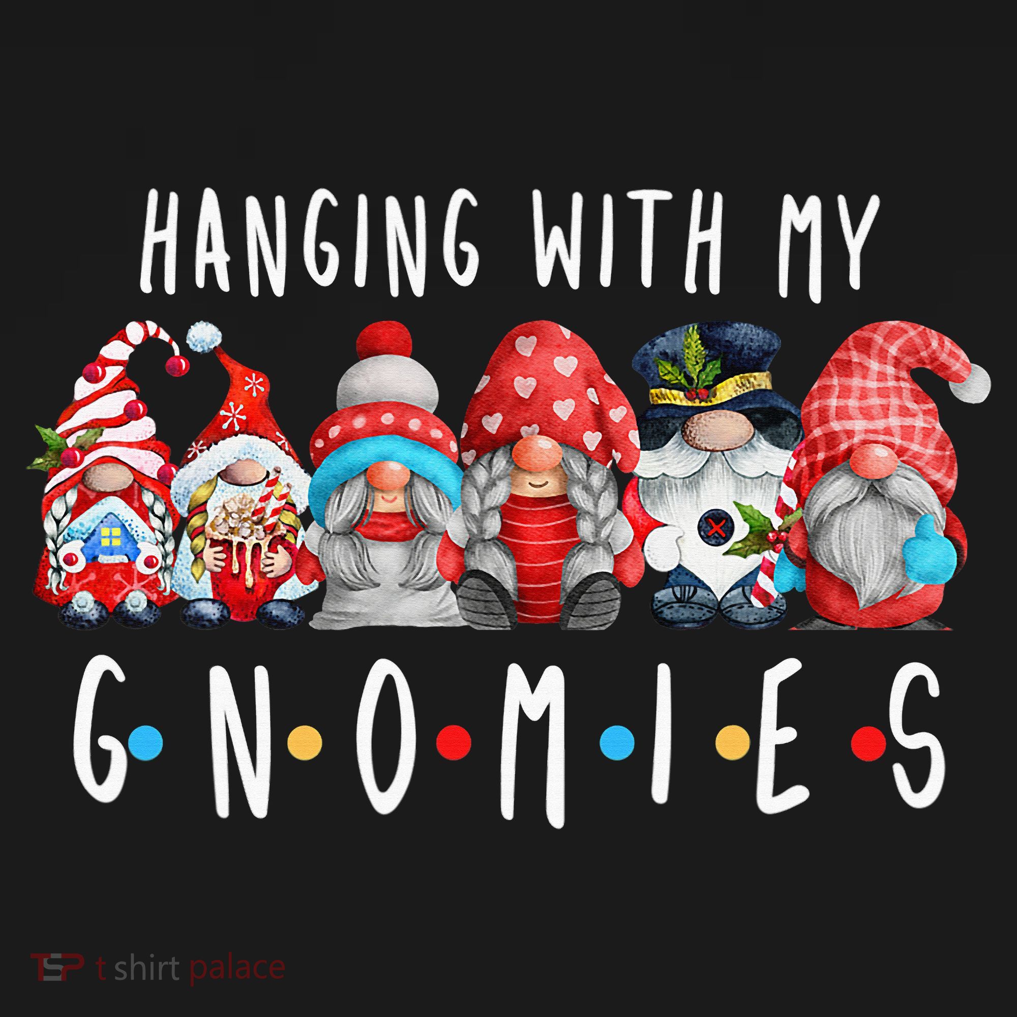 Hanging with My Gnomies Funny Gnome Family Christmas Women's Hoodie