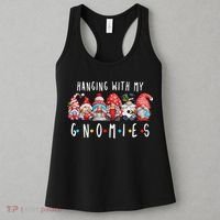 Hanging with My Gnomies Funny Gnome Family Christmas Women's Tank Top thumb 3