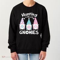 Hunting With My Gnomies Funny Easter Women's Sweatshirt thumb 0