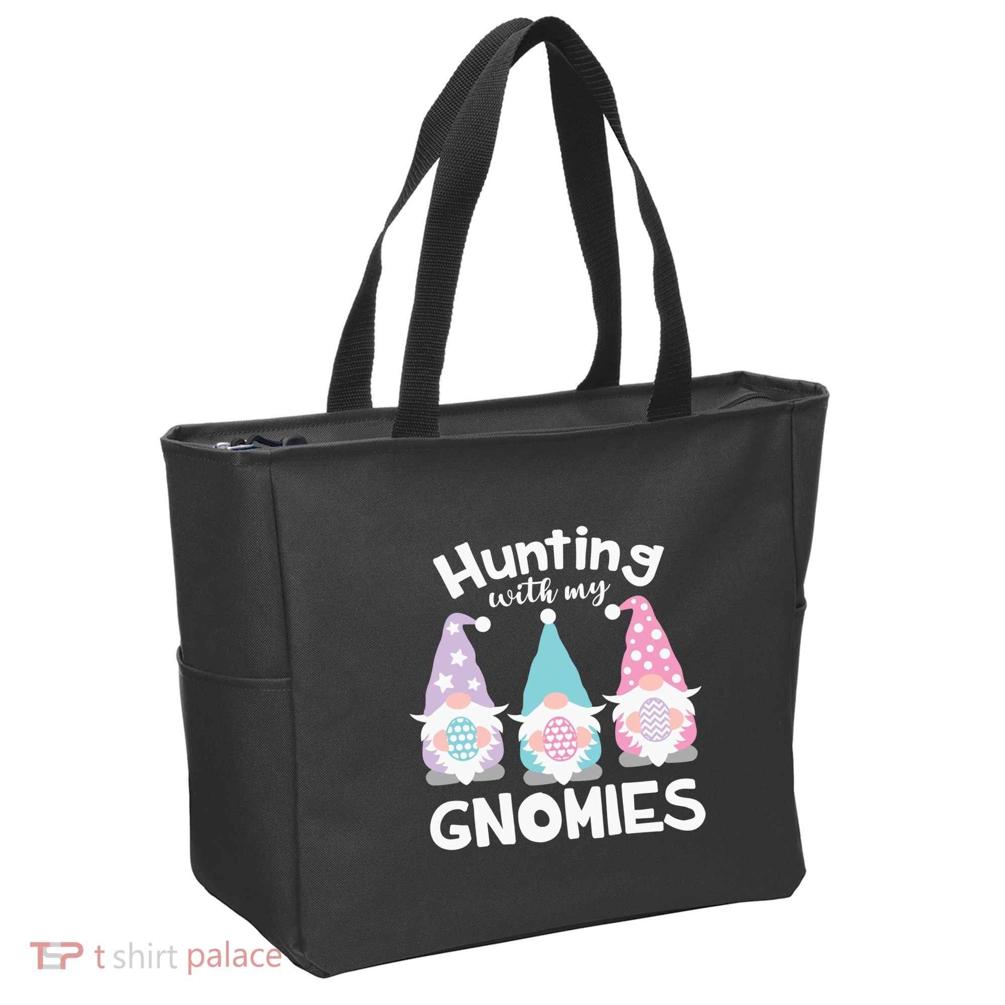 Hunting With My Gnomies Funny Easter Tote Bag