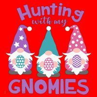 Hunting With My Gnomies Funny Easter Santa Hat thumb 1