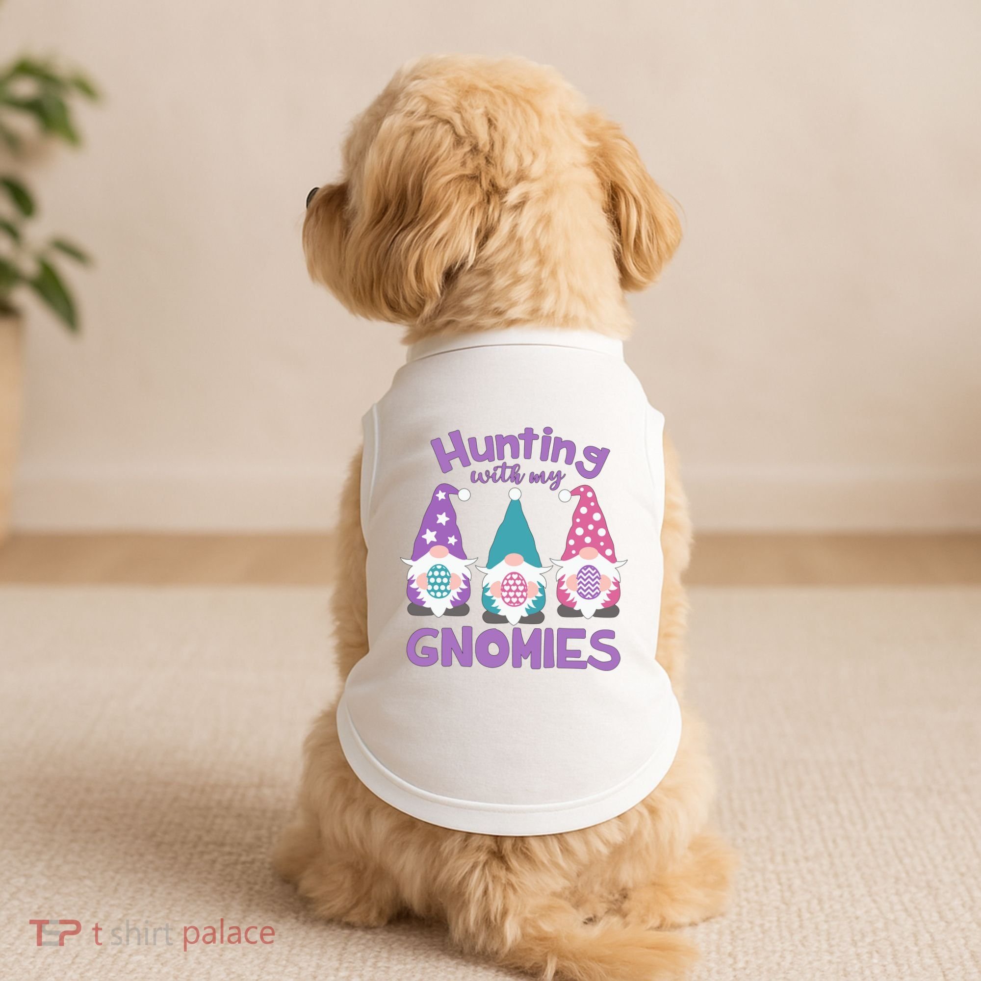 Hunting With My Gnomies Funny Easter Doggie Tank