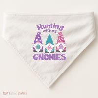 Hunting With My Gnomies Funny Easter USA-Made Doggie Bandana thumb 0