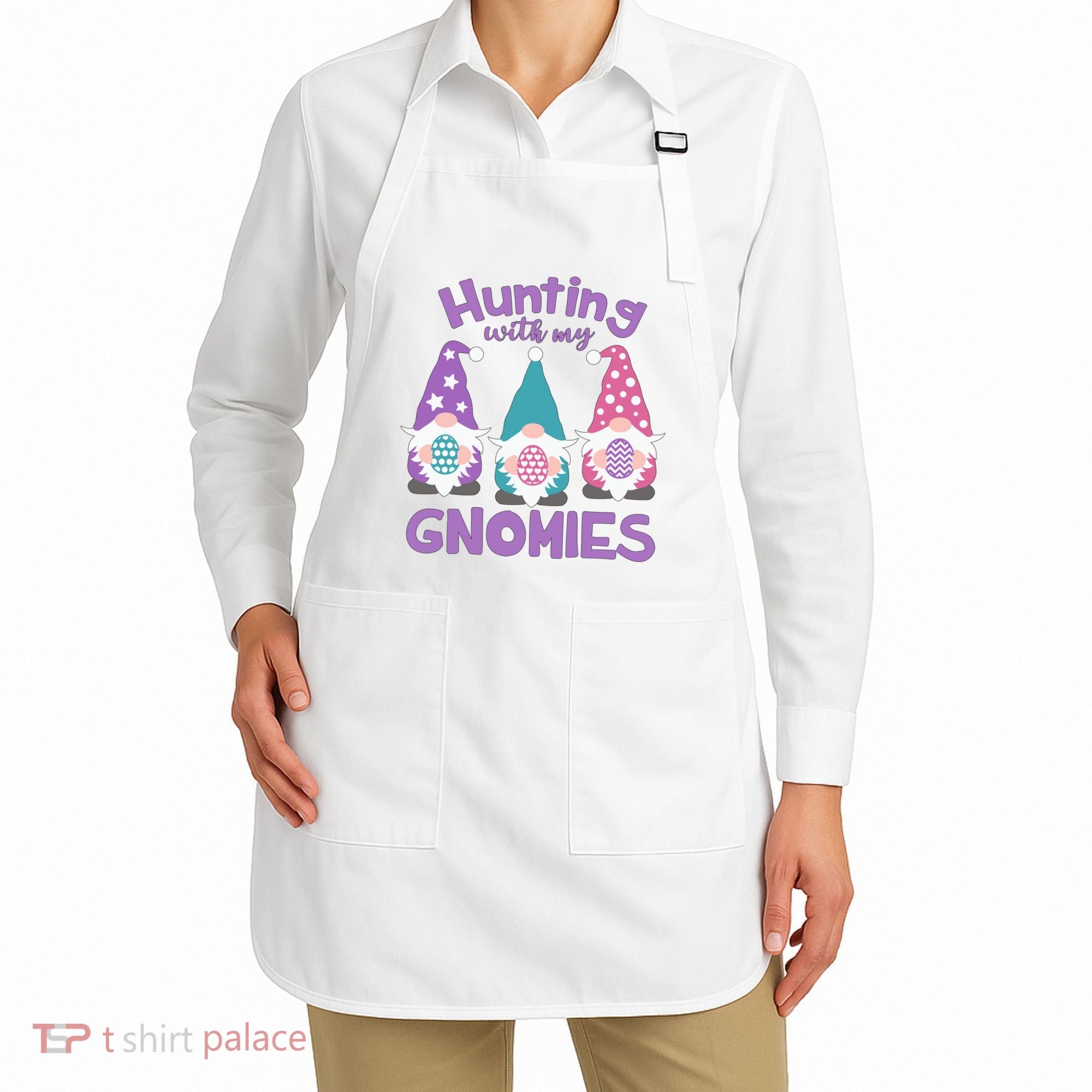 Hunting With My Gnomies Funny Easter Apron
