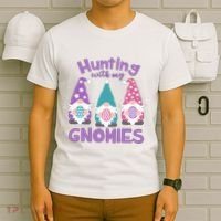 Hunting With My Gnomies Funny Easter T-Shirt thumb 6