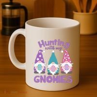 Hunting With My Gnomies Funny Easter Coffee Mug thumb 4
