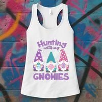 Hunting With My Gnomies Funny Easter Women's Tank Top thumb 3