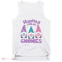 Hunting With My Gnomies Funny Easter Tank Top thumb 0