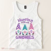 Hunting With My Gnomies Funny Easter Tank Top thumb 2