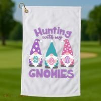 Hunting With My Gnomies Funny Easter Golf Towel thumb 1