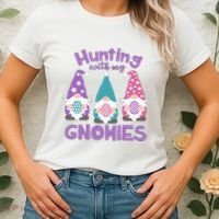 Hunting With My Gnomies Funny Easter Women's T-Shirt thumb 2