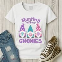 Hunting With My Gnomies Funny Easter Women's T-Shirt thumb 3