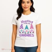 Hunting With My Gnomies Funny Easter Women's T-Shirt thumb 4