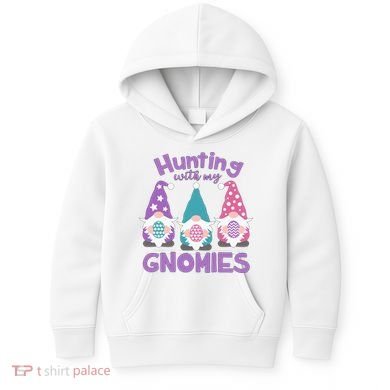 Hunting With My Gnomies Funny Easter Kids Hoodie
