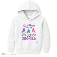 Hunting With My Gnomies Funny Easter Kids Hoodie thumb 0