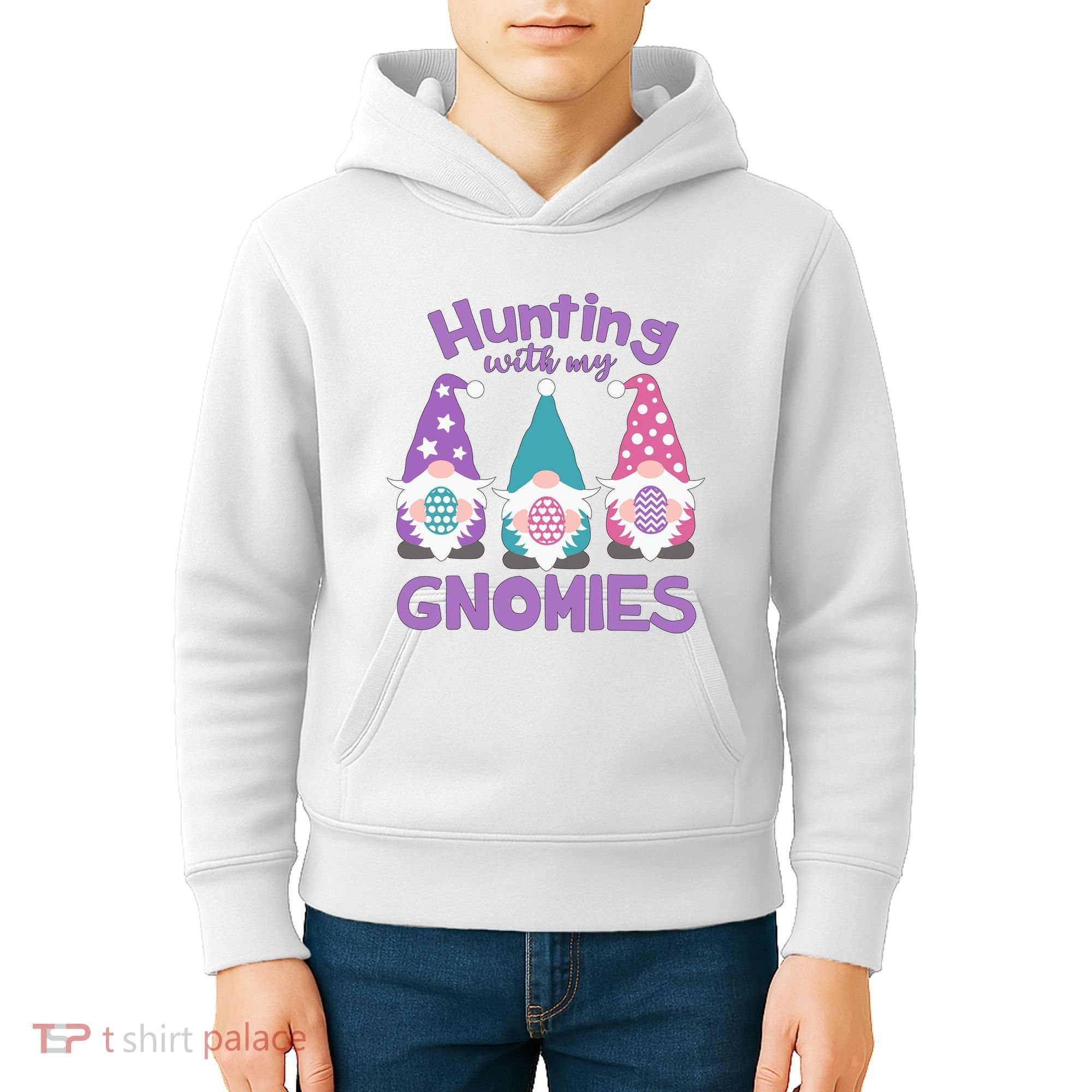 Hunting With My Gnomies Funny Easter Kids Hoodie