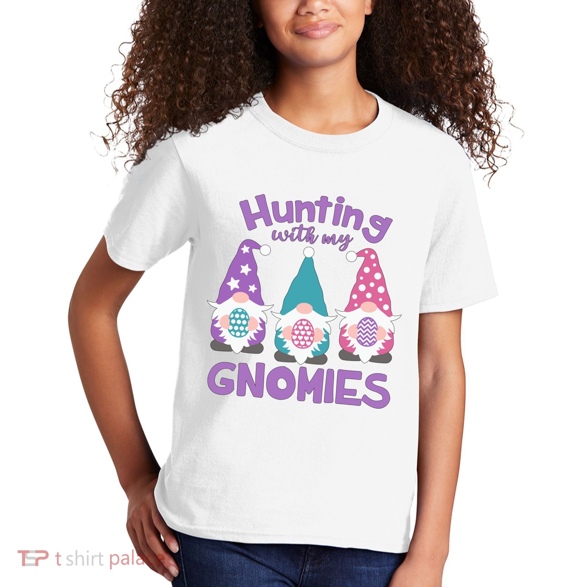 Hunting With My Gnomies Funny Easter Kids T-Shirt
