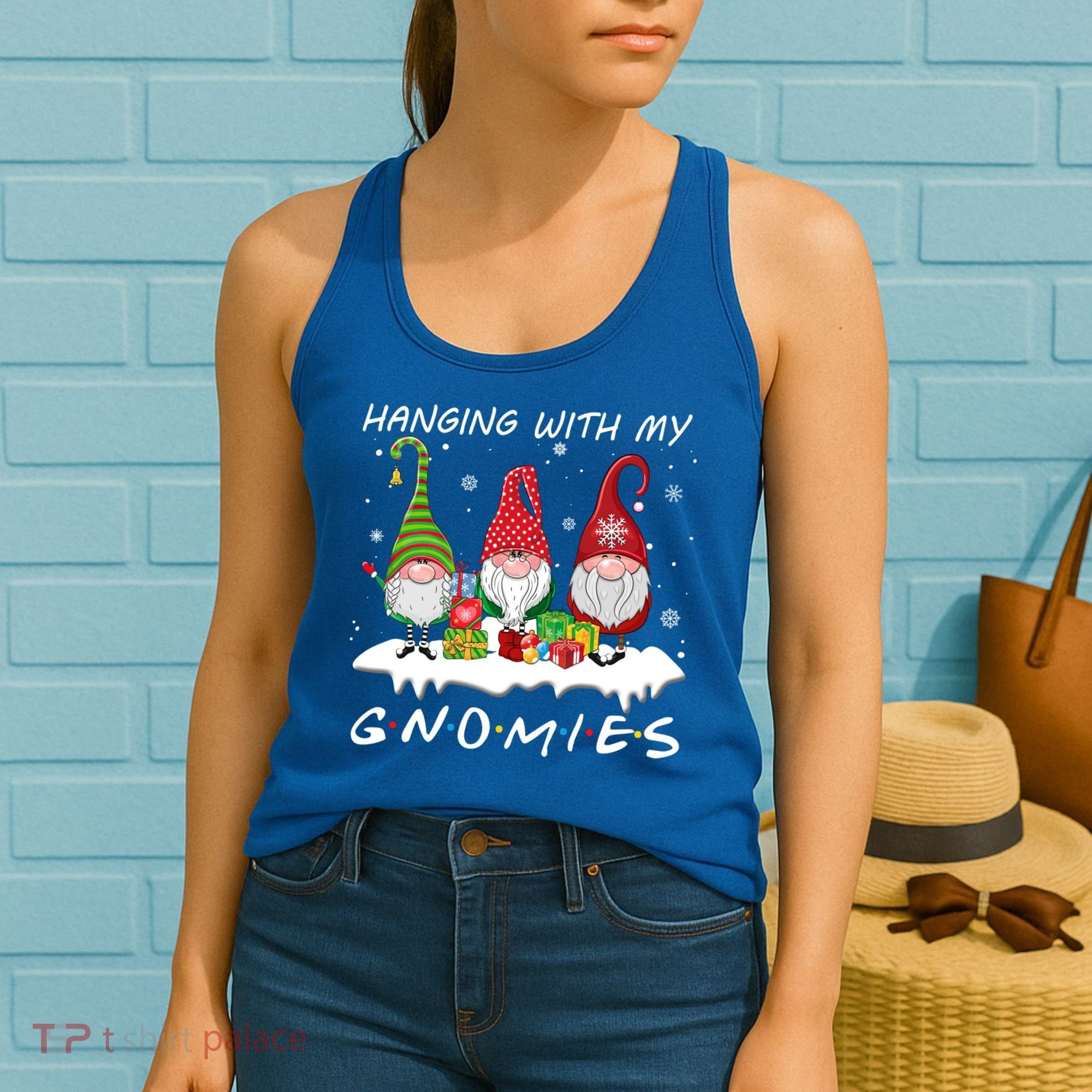 Hanging With My Gnomies Gnome Christmas Xmas Pajamas Pj Gift Women's Tank Top