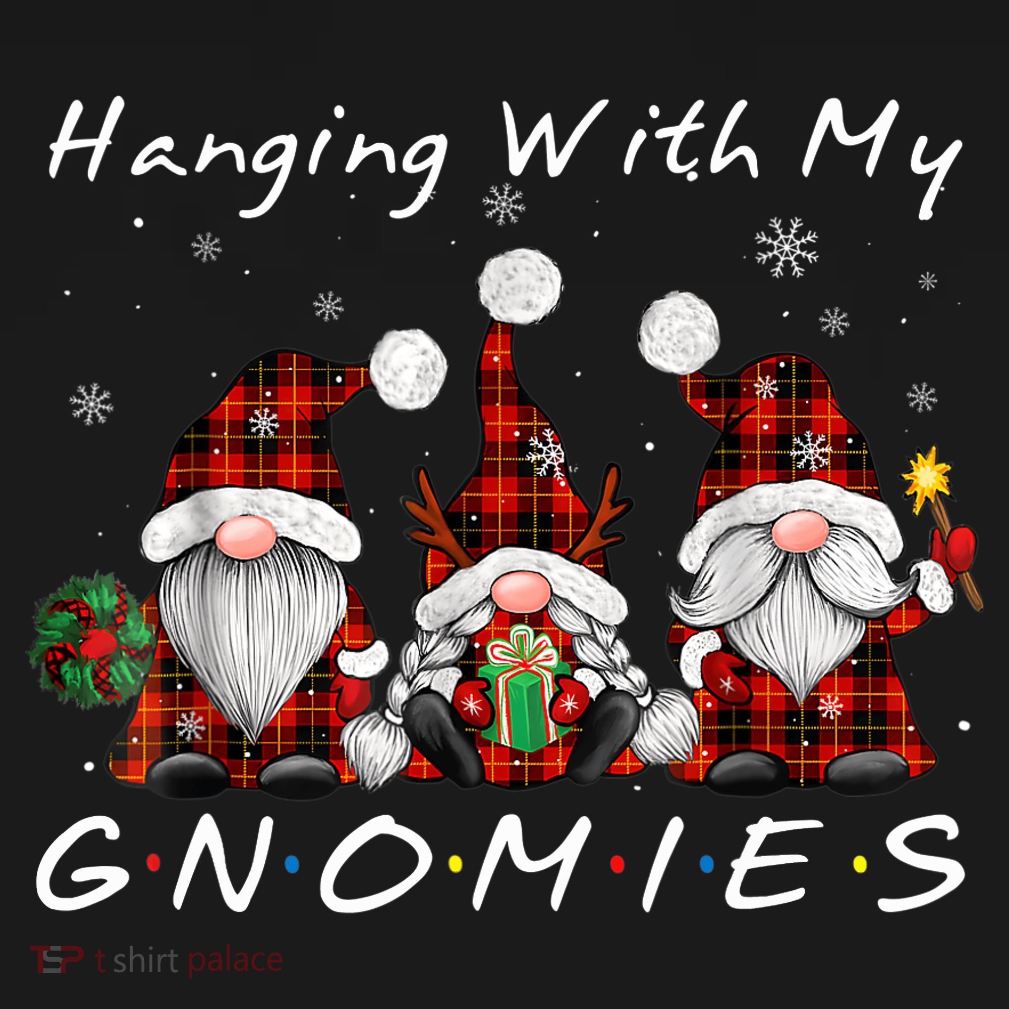 Hanging With My Gnomies Buffalo Red Plaid Christmas Gnome Sweatshirt