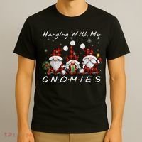Hanging With My Gnomies Buffalo Red Plaid Christmas Gnome T-Shirt thumb 3