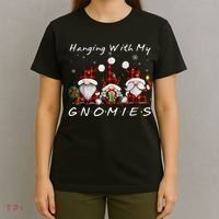 Hanging With My Gnomies Buffalo Red Plaid Christmas Gnome T-Shirt thumb 4
