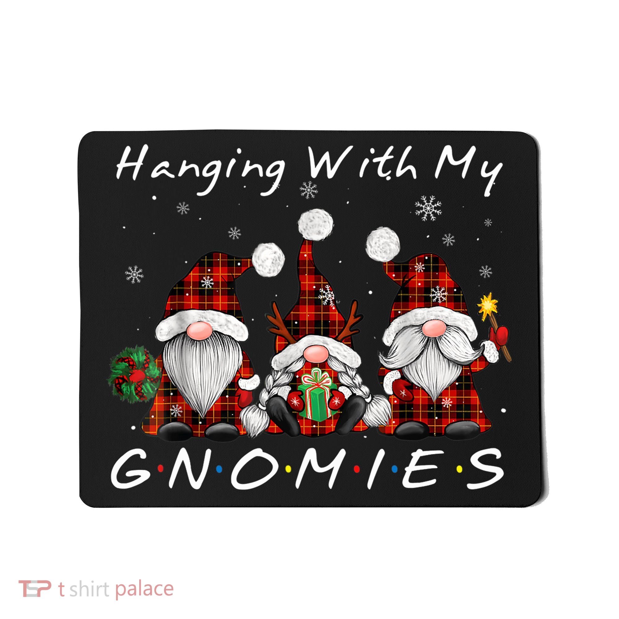 Hanging With My Gnomies Buffalo Red Plaid Christmas Gnome Mousepad