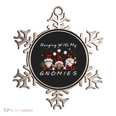 Hanging With My Gnomies Buffalo Red Plaid Christmas Gnome Ornament