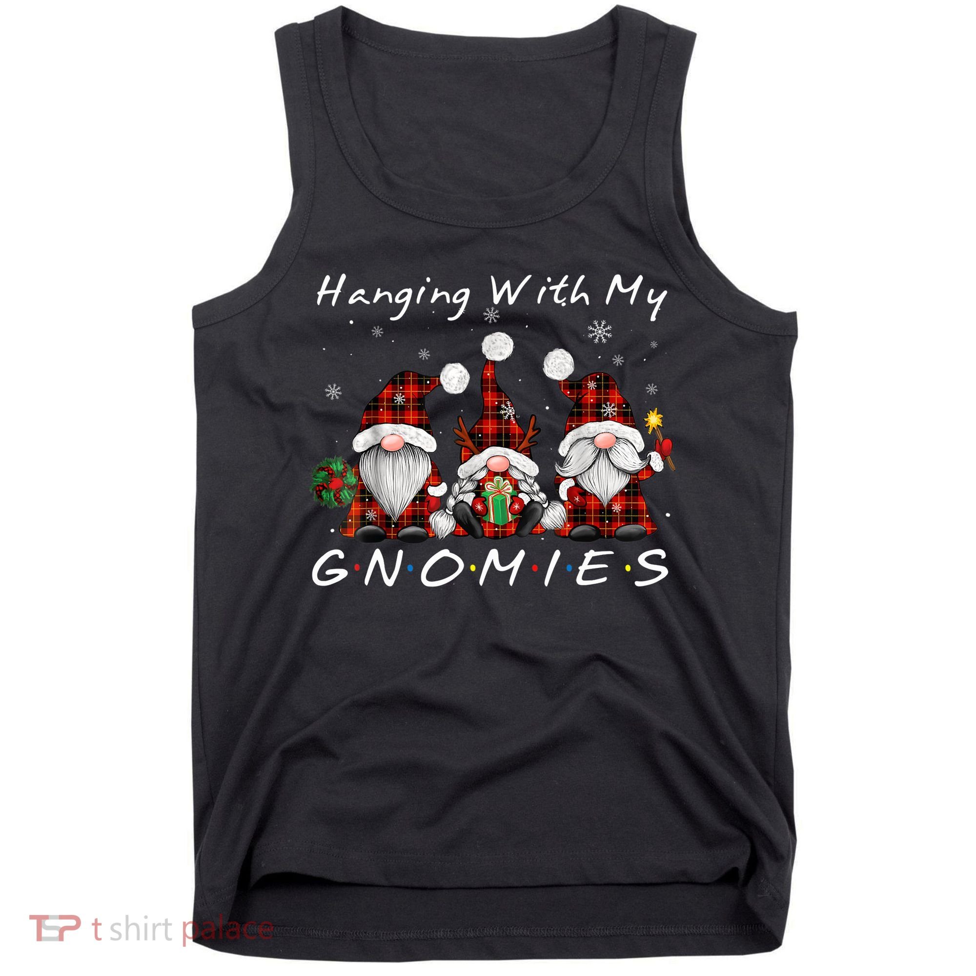 Hanging With My Gnomies Buffalo Red Plaid Christmas Gnome Tank Top