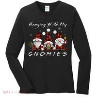 Hanging With My Gnomies Buffalo Red Plaid Christmas Gnome Women's Long Sleeve Shirt thumb 0