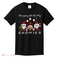Hanging With My Gnomies Buffalo Red Plaid Christmas Gnome Kids T-Shirt thumb 0