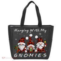 Hanging With My Gnomies Buffalo Red Plaid Christmas Gnome Tote Bag thumb 0
