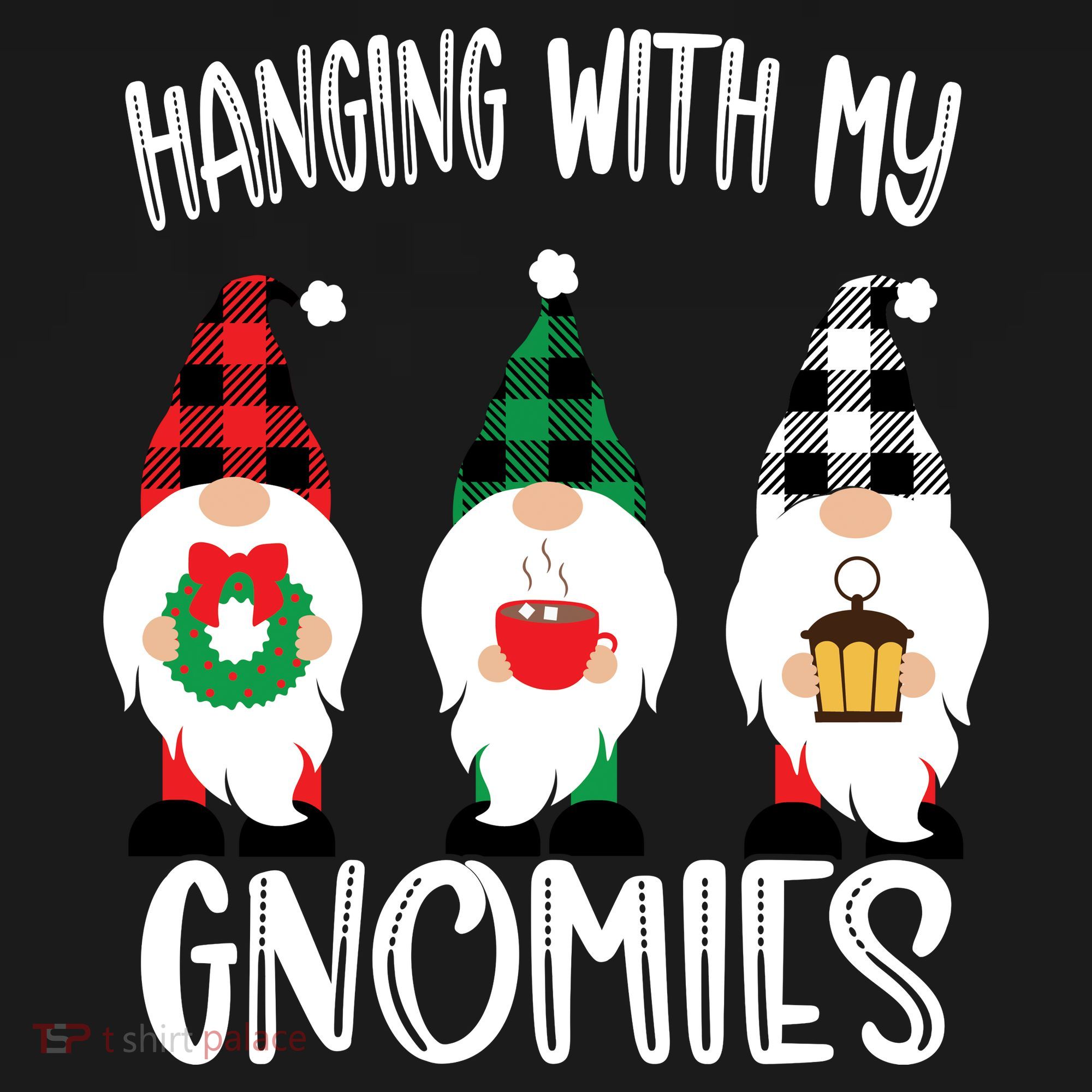 Hanging With My Gnomies, Merry Christmas Gnomes Garden Gnome Ornament