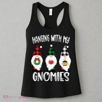 Hanging With My Gnomies, Merry Christmas Gnomes Garden Gnome Women's Tank Top thumb 3