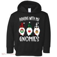 Hanging With My Gnomies, Merry Christmas Gnomes Garden Gnome Toddler Hoodie thumb 0
